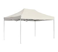 vidaXL Carpa Plegable Profesional Aluminio Cenador Pagoda Jardín Pérgola Fiestas Celebraciones Salones Estructuras Recintos Parasoles 4,5x3 m Crema
