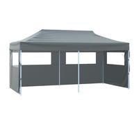 vidaXL Carpa Plegable Profesional con 4 Paredes Tienda Campamento de Fiesta Eventos al Aire Pabellón Gazebo Pabellón de Jardín Acero 3x6m Antracita