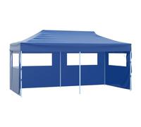 vidaXL Carpa Plegable Profesional con 4 Paredes Tienda Campamento de Fiesta Eventos al Aire Pabellón Gazebo Pabellón de Jardín Acero 3x6m Azul