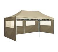 vidaXL Carpa Plegable Profesional con 4 Paredes Tienda Campamento de Fiesta Eventos al Aire Pabellón Gazebo Pabellón de Jardín Acero 3x6m Crema