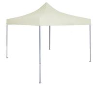 vidaXL Carpa Plegable Profesional para Fiestas Tienda de Fiesta Celebraciones Festival Eventos Toldo Pabellón Cenador de Exterior Jardín Terraza Acero Crema 2x2 m
