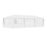 vidaXL Carpa Profesional para Fiestas con Paredes, Cenador para Bodas Acampada, Toldo Resistente al Agua, Carpa de Jardín Terraza, Blanco