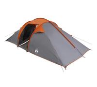 vidaXL Carpa túnel Gris y Naranja de para Camping de 4 Personas, Impermeable, Duradera, Transpirable, fácil de armar, Ideal para el Aire Libre, con Cierre de Cremallera y Anclajes al Suelo