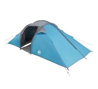 vidaXL Carpa túnel Outdoor para 4 Personas, Impermeable, ignífuga, fácil de armar, Negra y Azul. Ideal para Camping, Senderismo, Viajes, mochileros. Portátil y Plegable, Resistente al Viento.