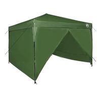 vidaXL Carpa Verde de Tela Oxford 300 x 300 x 227 cm, fácil de Montar para 2 Personas, diseño Moderno, con Recubrimiento Plateado. Incluye Estructura, Bolsa de Transporte, Cuerdas y Clavos para el s