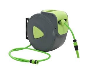 vidaXL Carrete de manguera retráctil automático de pared 30+2 m