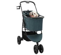 VidaXL - Carrito de 3 ruedas para mascotas (tejido Oxford, marco de acero, 78 x 54 x 101 cm, plegable y cómodo, con freno sensible, para interior y exterior, con funda de
