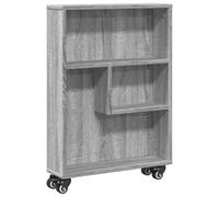 vidaXL Carrito de almacenaje Estrecho Madera Gris Sonoma 48x13x68 cm, Carrito de Almacenamiento Delgado, Carro de Cocina con Ruedas, Carro de Almacenamiento con Ruedas
