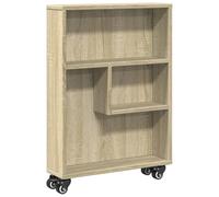 vidaXL Carrito de almacenaje Estrecho Madera Roble Sonoma 48x13x68 cm, Carrito de Almacenamiento Delgado, Carro de Cocina con Ruedas, Carro de Almacenamiento con Ruedas