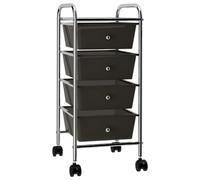 vidaXL Carrito de Almacenaje Portátil 4 Cajones para Salón de Belleza Auxiliar Multiusos con Ruedas Baño Cocina Oficina Peluquería Plástico Negro