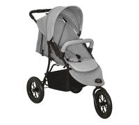 Vidaxl carrito de bebés de acero gris claro