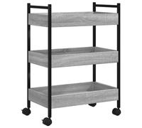 vidaXL Carrito de cocina de madera de ingeniería Gris Sonoma 50x30x70 cm