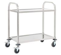 vidaXL Carrito de Cocina de 2 Alturas 95x45x83,5cm Acero Inoxidable Catering Mobiliario Hogar Hostelería Práctico Ruedas Giratorias Robusto Estable