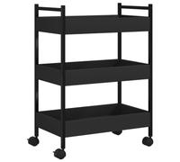 vidaXL Carrito de Cocina Madera de ingeniería Negro 50x30x70 cm