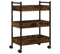 vidaXL Carrito de Cocina Madera ingeniería Roble Ahumado 50x30x70 cm