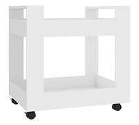 vidaXL Carrito de Escritorio Ruedas Auxiliar Almacenamiento Multiusos Estante Cocina Baño Dormitorio Oficina Madera Contrachapada Blanco