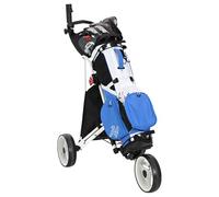 vidaXL Carrito de golf de aluminio, 100 x 69 x 114 cm, portátil, plegable, accesorios deportivos, bolsa de transporte para coche, color blanco y negro