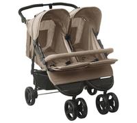 vidaXL Carrito de hermanos de acero pardo