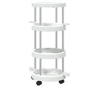 vidaXL Carrito de Limpieza con Cesto de Almacenaje Soportes Accesorios Ruedas Organizar Utensilios Escobas Fregonas en Casa Cocina Aluminio