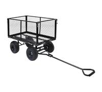 vidaXL Carrito de Mano de Jardín Carretilla Vagoneta Carro de Carga Trolley Transporte Manual Abatible Jardín Viaje Versátil Negro 350 kg