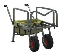 vidaXL Carrito de Pesca 2 Ruedas Acero Recubrimiento en Polvo Verde, Carrito de Pesca, Carro de Playa, Carro de Mano, carritos de Pesca