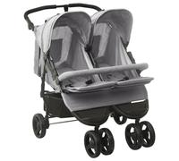 vidaXL Carrito Hermano Gris Claro Acero