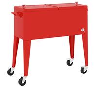 vidaXL Carrito Nevera con Ruedas Rojo 92x43x89 cm