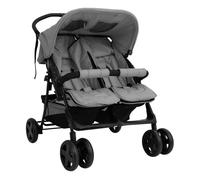 Vidaxl carrito para gemelos de acero gris claro