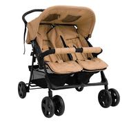 Vidaxl carrito para gemelos de acero gris taupé