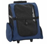 vidaXL Carrito para Mascotas 3 en 1, diseño Azul, 48 x 32 x (57-106) cm, Tela Oxford