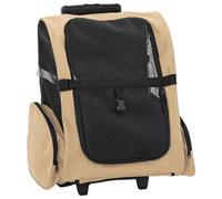 vidaXL Carrito para mascotas 3 en 1, mochila o bolsa, color arena