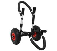 vidaXL Carrito Plegable de Kayak, Carro para Tablas de Surf Sup con Ruedas Inflables, Herramienta de Transporte, Carrito para Canoas, Aluminio 45 kg