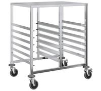 vidaXL Carro con bandejas y 12 contenedores GN 75x55x87 cm, Estante para bandejas, Carro para panadería, Estante para bandejas de panecillos