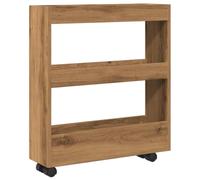 vidaXL Carro de almacenaje Estrecho 3 Niveles Madera Roble artisian