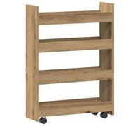 vidaXL Carro de almacenaje Estrecho 4 Niveles Madera Roble artisian