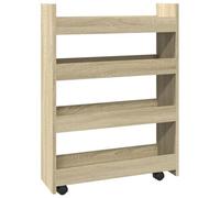 vidaXL Carro de almacenaje Estrecho 4 Niveles Madera Roble Sonoma