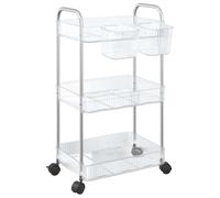 vidaXL Carro de Almacenamiento 3 Niveles Transparente 37x28x68 cm