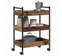 vidaXL Carro de Cocina Madera Envejecida 50 x 30 x 70 cm, Carro de Cocina Moderno, Carrito Rectangular móvil, Durable Madera, Almacenamiento rodante para Interiores