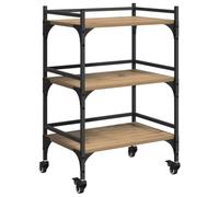 vidaXL Carro de Cocina Roble Artesanal 50 x 35 x 75.5 cm, Carro de Cocina Durable, Carrito Industrial, Servicio de Madera, solución de Almacenamiento y Organizador