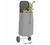 vidaXL Carro de Compras con Ruedas Gris de 35L, Plegable, Impermeable, Hecho de Tela Oxford, con un Marco de Acero Resistente y asa Ajustable Hacer Compras y también Sirve para otr