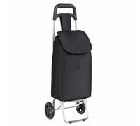 vidaXL Carro de Compras Negro de 35L, Plegable y de Tela Oxford Impermeable. Tiene un Marco de Acero Resistente, Mango Ajustable y es Ideal para Hacer Compras o para Cualquier Otro Uso. Es un Carro