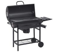 VidaXL Carro De Parrilla Con Ruedas Y Estantes Negro Acero 115x85x95 Cm