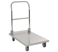 vidaXL Carro Portaequipajes 82x53x86cm Acero Inoxidable Plateado Hotel Maletas Botones Portaequipajes Entrada Hotel Hostelería Turista Mochila Trolley