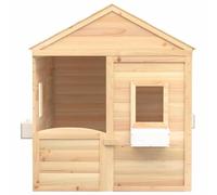 vidaXL Casa de Juegos con Puerta con Cierre y macetas Madera Abeto