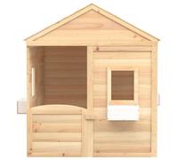 vidaXL Casa de Juegos con Puerta con Cierre y macetas Madera Abeto
