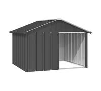 vidaXL Casa para Perro Cachorros Caseta Perrera Acero Galvanizado Antracita