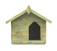 Vidaxl casa de perro de jardín tejado abierto madera pino impregnada