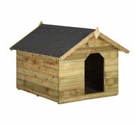 vidaXL Casa de Perros de jardín tejado Abierto Madera Pino impregnada