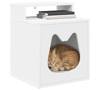 vidaXL Casa para Gatos 42.5 x 40 x 52.5 cm Madera de ingeniería, Casa para Gatos Moderna: Diseño Rectangular y Minimalista para una Sala de Estar Elegante