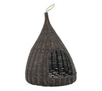 Vidaxl casa para gatos con cojín forma tipi sauce natural gris 40x60cm
